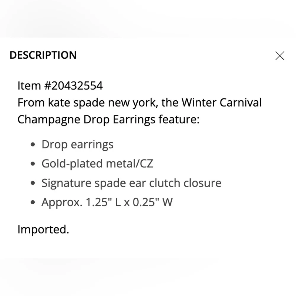 Kate Spade Winter Carnival Champagne Crystal Pearl Drop Earrings